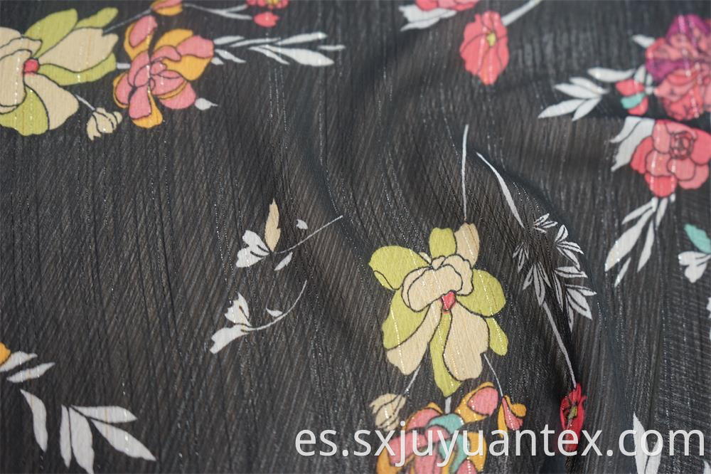 Chiffon Yoryu Lurex Print Fabric